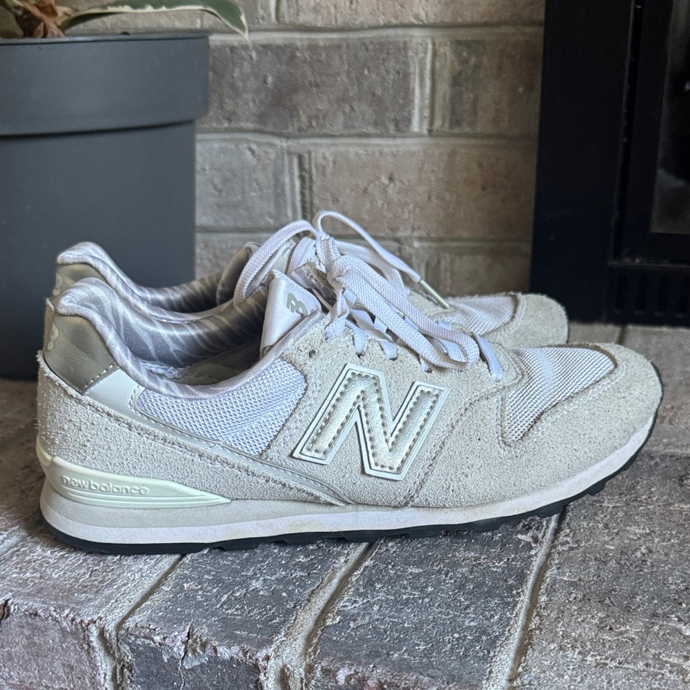 New Balance Women's Light Gray Suede & Mesh Sneakers